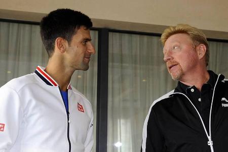 Frühere Weggefährten, die sich immer noch verstehen: Novak Djokovic (l.) und Boris Becker Frühere Weggefährten, die sich immer noch verstehen: Novak Djokovic (l.) und Boris Becker
