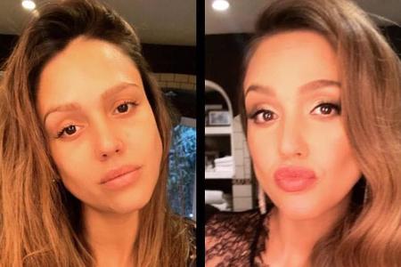 Mit diesem Bild zeigt Jessica Alba die enorme Wirkung von Make-up Mit diesem Bild zeigt Jessica Alba die enorme Wirkung von Make-up