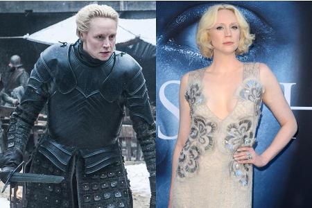 Eine Person: links Brienne von Tarth, rechts Gwendoline Christie Eine Person: links Brienne von Tarth, rechts Gwendoline Christie