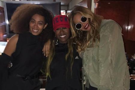 Gute Freundinnen: (v.l.) Solange Knowles, Missy Elliott und Beyoncé haben sichtlich Spaß zusammen Gute Freundinnen: (v.l.) Solange Knowles, Missy Elliott und Beyoncé haben sichtlich Spaß zusammen