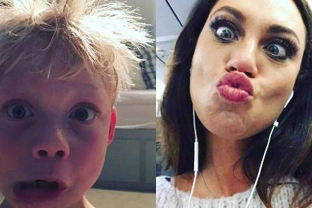 Grimassen via Videochat: Amadeus Becker und Mama Lilly Grimassen via Videochat: Amadeus Becker und Mama Lilly