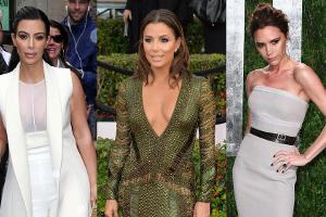 Kim Kardashian, Eva Longoria und Victoria Beckham (v.l.) schummeln sich mit einfachen Tricks größer