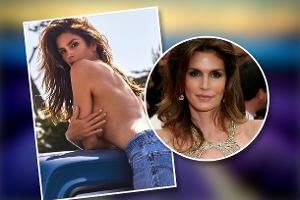 Cindy Crawford posiert für ihre Jeans-Kollektion - oben ohne