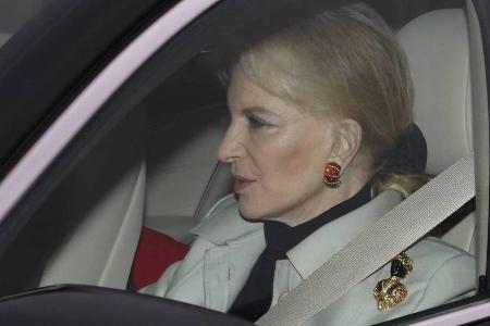 Princess Michael of Kent: An ihrem Mantel ist die Brosche zu sehen Princess Michael of Kent: An ihrem Mantel ist die Brosche zu sehen
