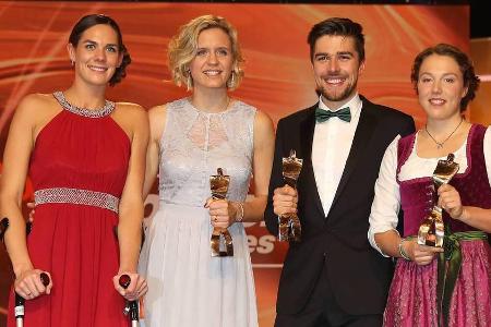 Die Sportler des Jahres (v.r.): Laura Dahlmeier, Johannes Rydzek sowie Laura Ludwig und Kira Walkenhorst Die Sportler des Jahres (v.r.): Laura Dahlmeier, Johannes Rydzek sowie Laura Ludwig und Kira Walkenhorst