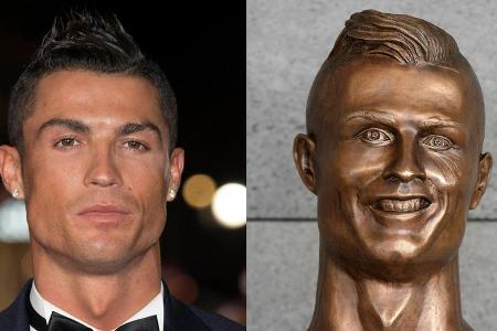 Ob Cristiano Ronaldo seine goldene Statue gefällt? Ob Cristiano Ronaldo seine goldene Statue gefällt?