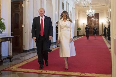 Seltener Anblick: Das Präsidentenpaar der USA, Donald und Melania Trump