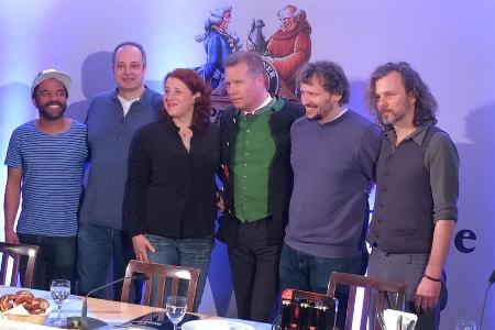 Pressekonferenz am Nockherberg (v.r.): Singspiel-Komponist Gerd Baumann, Regisseur Marcus H. Rosenmüller, Paulaner-Geschäfts... Pressekonferenz am Nockherberg (v.r.): Singspiel-Komponist Gerd Baumann, Regisseur Marcus H. Rosenmüller, Paulaner-Geschäfts...
