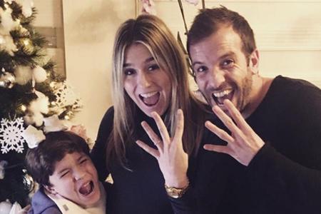 Estavana Polman, Rafael van der Vaart und sein Sohn Damián freuen sich über den Familienzuwachs Estavana Polman, Rafael van der Vaart und sein Sohn Damián freuen sich über den Familienzuwachs