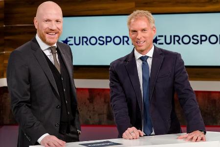 Matthias Sammer (l.) und Jan Henkel werden gemeinsam bei Eurosport die Bundesliga begleiten Matthias Sammer (l.) und Jan Henkel werden gemeinsam bei Eurosport die Bundesliga begleiten