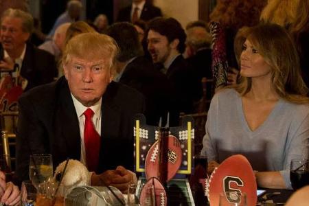 Donald Trump bei seiner Super-Bowl-Party