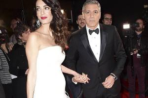 Amals Babybauch stiehlt George Clooney die Show