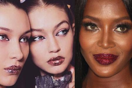 Von Bella und Gigi Hadid bis zu Naomi Campbell: Alle tragen Glitzer-Lippen