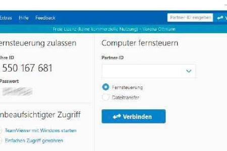 In der Teamviewer-PC-Version finden Sie die Zugangsdaten, die Sie in der App benötigen.