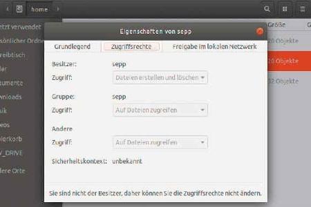 Was Sie in welchem Ordner dürfen bekommen Sie über Nautilus heraus.