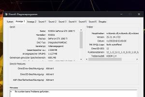 Die Grafikkarten-Informationen im DirectX-Diagnoseprogramm.