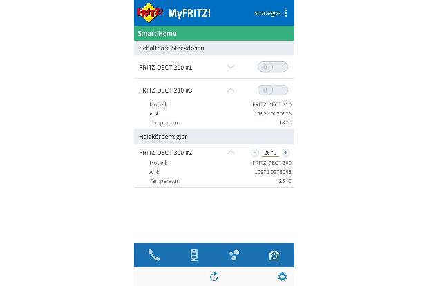 Smart Home in der MyFritz App.
