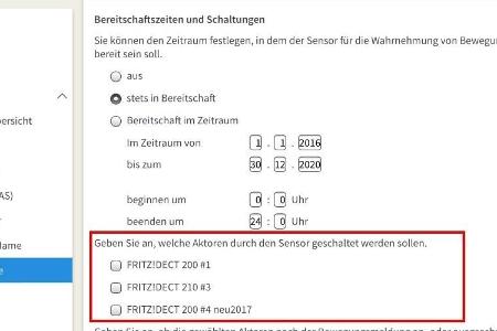 Diese Aktoren lassen sich per Bewegungsmelder schalten.
