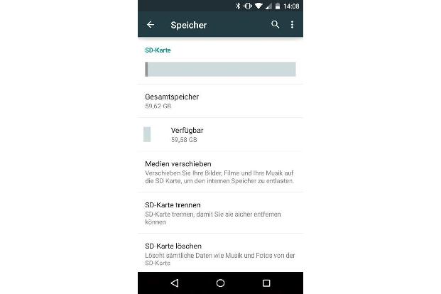 Android 5 Lollipop bietet in den Speichereinstellungen die Möglichkeit, Medien auf die Micro-SD-Karte zu verschieben.
