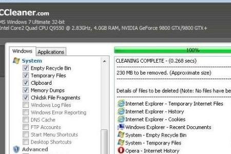 Ccleaner - Entsporgen Sie temporären Müll. Ccleaner befreit Ihre Festplatte von Datenmüll und räumt die Registry auf.