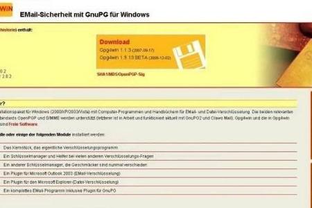 Gpg4win - Die recht komplexe Open-Source-Software eignet sich zum Verschlüsseln von Mails und Dateien.