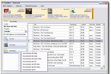 Mit dem Gratis Tool TubeBox können Sie Videoportale wie ClipFish, Dailymotion, MetaCafe, Youtube, MyVideo und MySpass durchs...