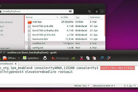 Anstatt der SD-Karte kann man hier die zweite Partition des USB-Sticks eintragen – meist „/dev/sda2“.