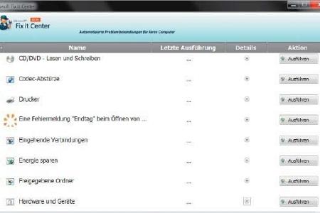 Eine automatische Reparatur für jedes gefundene Problem bietet das Microsoft Fix-it-Center.