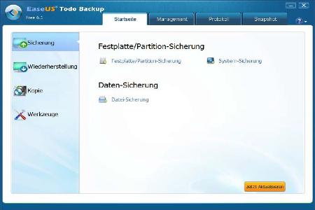 Easeus Todo Backup Home ist ein Backup-Tool zum Absichern und Wiederherstellen des gesamten Systems, inklusive Dateien, Anwe...