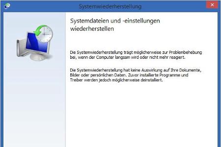 Die Systemwiederherstellung bietet die Möglichkeit, den Rechner in einen früheren Zustand zurückzusetzen.