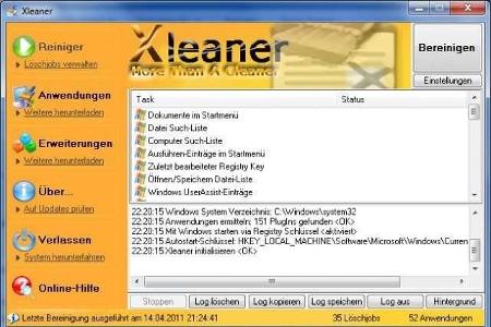 Xleaner - Mittels Xleaner lassen sich Internetspuren auf dem eigenen Rechner beseitigen. Zudem erkennt das Tool anhand von D...