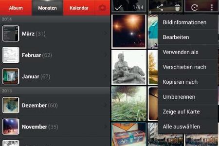 Smart Album Photocal Free ordnet nach Monaten