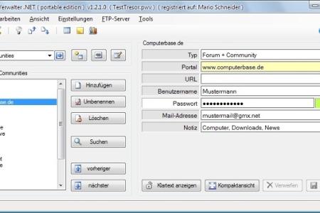 Das kostenlose Programm speichert alle Bankdaten, Passwörter oder die Zugangsdaten für Internet-Zugänge in einer Datenbank, ...