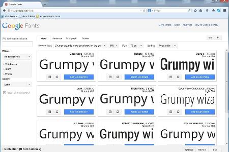 Google Fonts - Wenn Sie von den Standardschriftarten gelangweilt sind, hilft Google Fonts. 647 Fonts-Familien finden Sie hie...