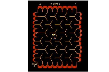 Beezer (1982) - Weichen Sie in diesem Spiel stets der Bienenkönigin aus.