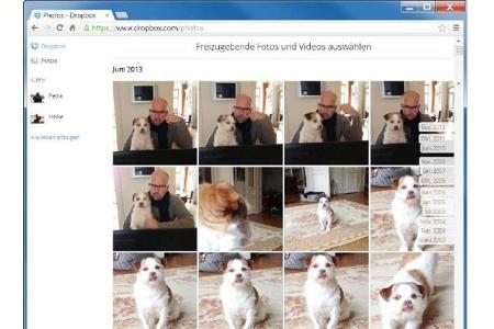 Über Dropbox können sich Nutzer den Fotostream ansehen. Dieser zeigt alle gespeicherten Aufnahmen chronologisch sortiert als...