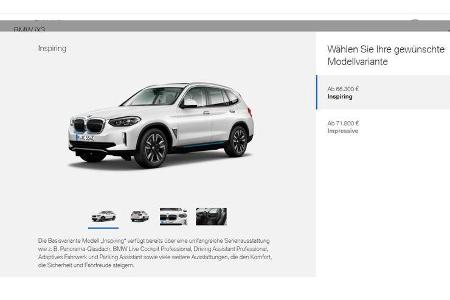 BMW iX3 X3 xDrive 30i Konfigurator Vergleich
