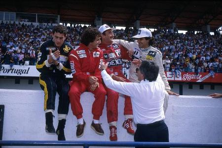 Ayrton Senna - Alain Prost - Nigel Mansell - Nelson Piquet - Bernie Ecclestone - GP Portugal 1986