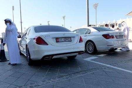 Mercedes S500 & BMW 750L - F1 Abu Dhabi 2014 - Carspotting