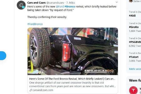 Ford Bronco Werk-Leak