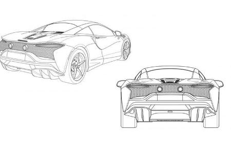 McLaren Hybrid Sportwagen Patent Zeichnung