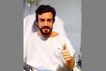 Fernando Alonso - Krankenhaus - Barcelona 2015 Fernando Alonso - Krankenhaus - Barcelona 2015