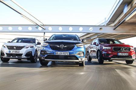 Opel Grandland X Hybrid4, Peugeot 3008 Hybrid4, Volvo XC40 T5 Twin Engine Opel Grandland X Hybrid4, Peugeot 3008 Hybrid4, Volvo XC40 T5 Twin Engine