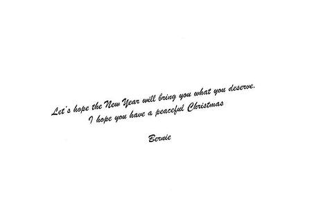 Bernie Ecclestone Weihnachtskarte 2018