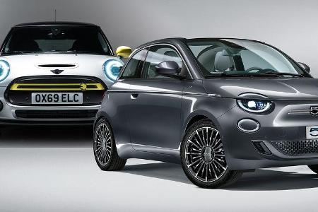 Kaltvergleich Genf 2020 Fiat 500e Mini Cooper SE Kaltvergleich Genf 2020 Fiat 500e Mini Cooper SE