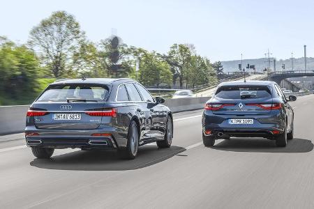 Totwinkelwarner: Audi A6 gegen Renault Mégane