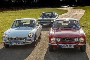 Alfa 2000 GTV, Ford Capri 2600 GT und MGB GT