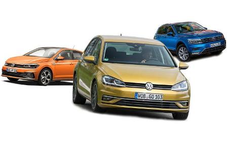 VW Golf Polo Tiguan Collage Zulassung 2019 Bilanz VW Golf Polo Tiguan Collage Zulassung 2019 Bilanz