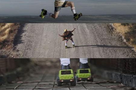 Suzuki Jimny Australien Werbung Rollschuhe