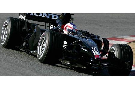 Am 24. Januar drehte Rubens Barrichello die ersten Runden mit dem neuen Formel 1-Honda.